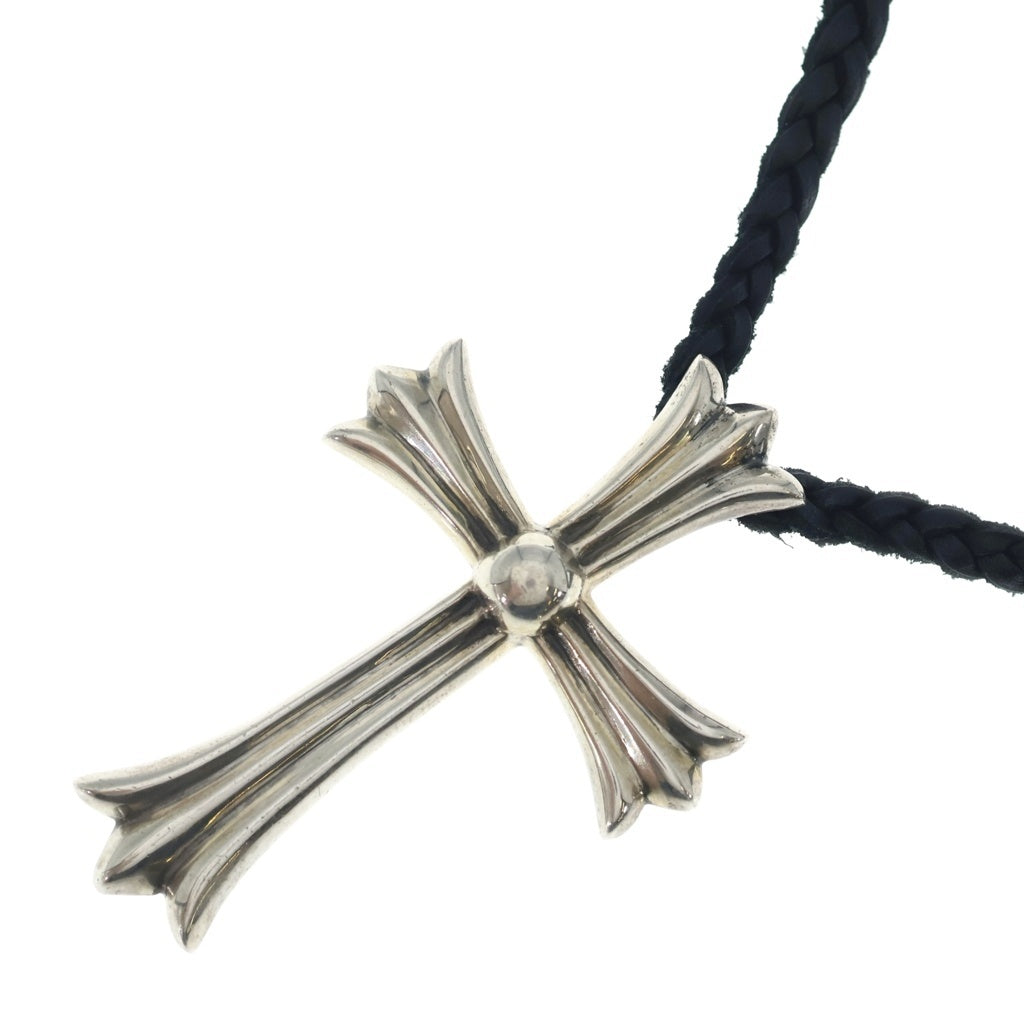 CHROME HEARTS(クロムハーツ) CH CRS LG BC ラージCHクロスペンダント Wボロチップ レザーブレイドネックレス シルバー BCA214