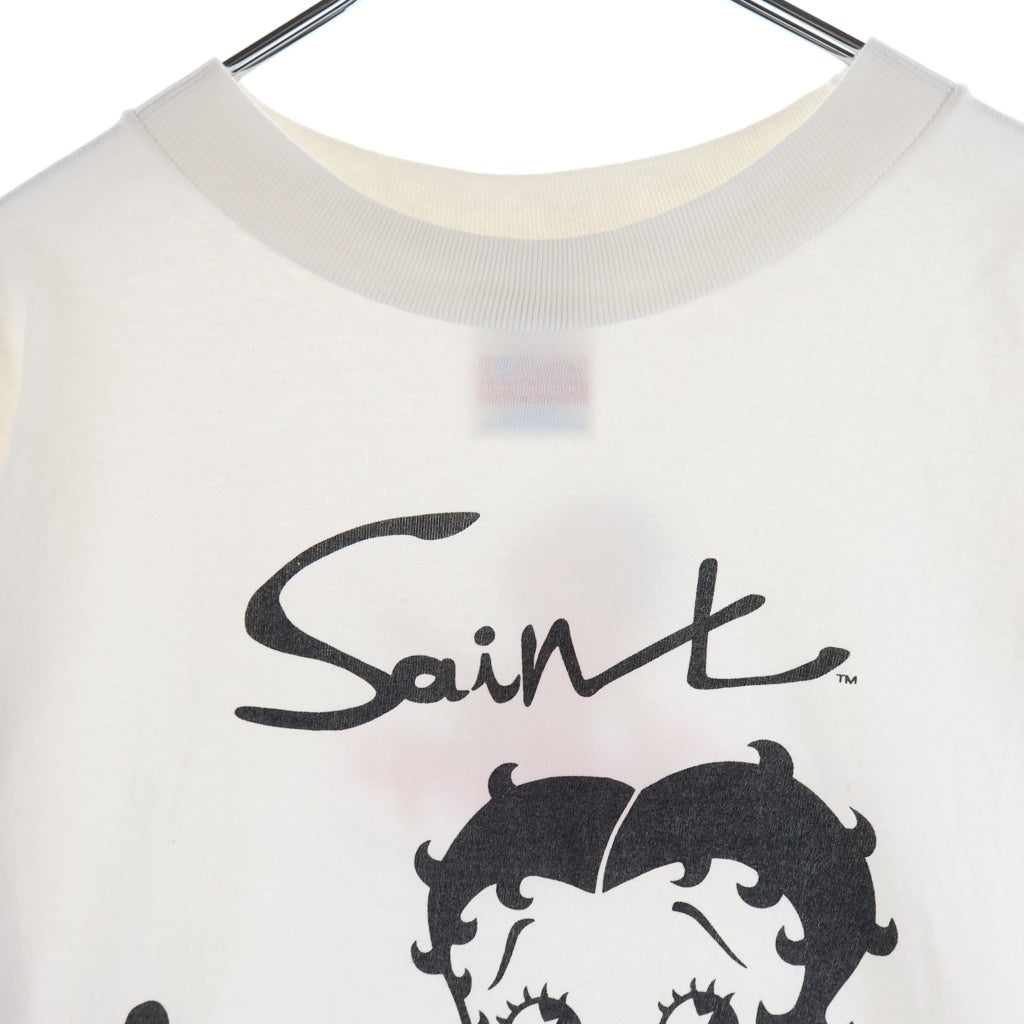 SAINT MICHAEL(セントマイケル) x Betty Boop SS Tee ベティ ブープ 両面プリント クルーネック 半袖Tシャツ ホワイト SM-HR1-0000-C40