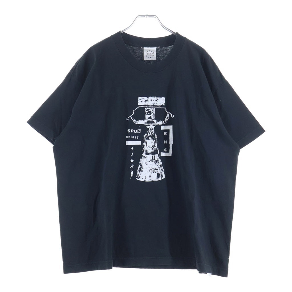 RON HERMAN(ロンハーマン) × Spun Spirit スパンスピリット フロントプリント クルーネック 半袖Tシャツ ブラック