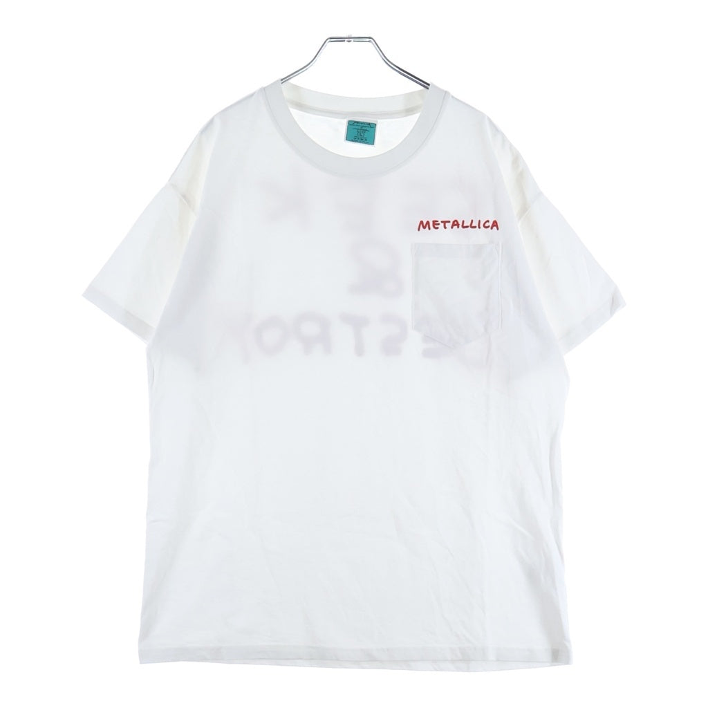 MADSAKI(マサキ) × METALLICA SEEK & DESTROY メタリカ 両面プリント クルーネック 半袖Tシャツ ホワイト