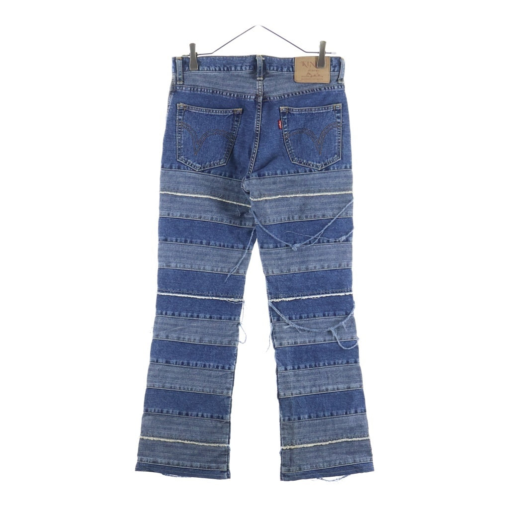 HYSTERIC GLAMOUR(ヒステリックグラマー) ウミヘビ ツギハギ ブーツカット デニムパンツ インディゴ 2AP-9681 レディース
