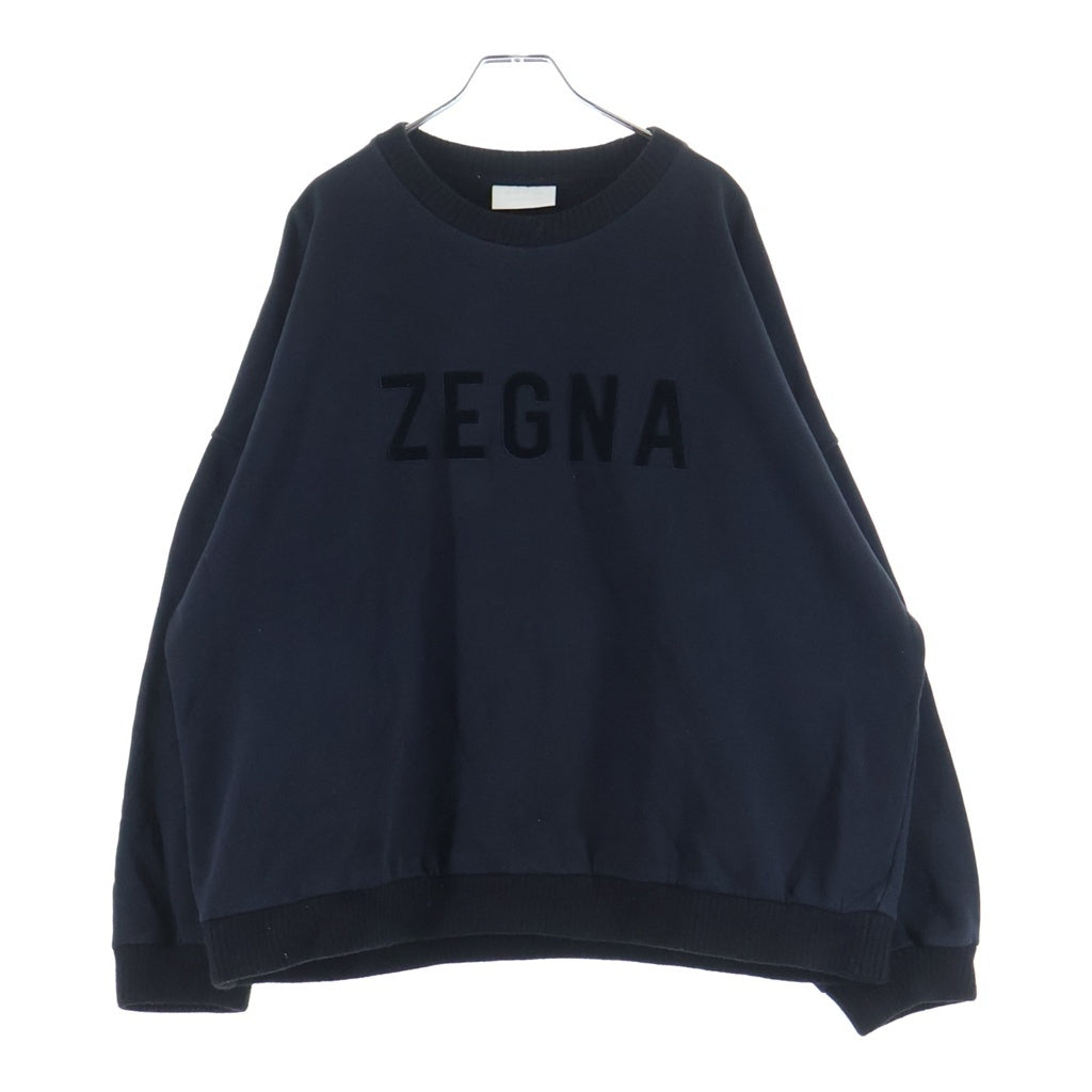 FEAR OF GOD ESSENTIALS(フィアオブゴッド エッセンシャルズ) × ZEGNA ゼニア フロントフェルト クルーネック 長袖スウェット トレーナー ブラック