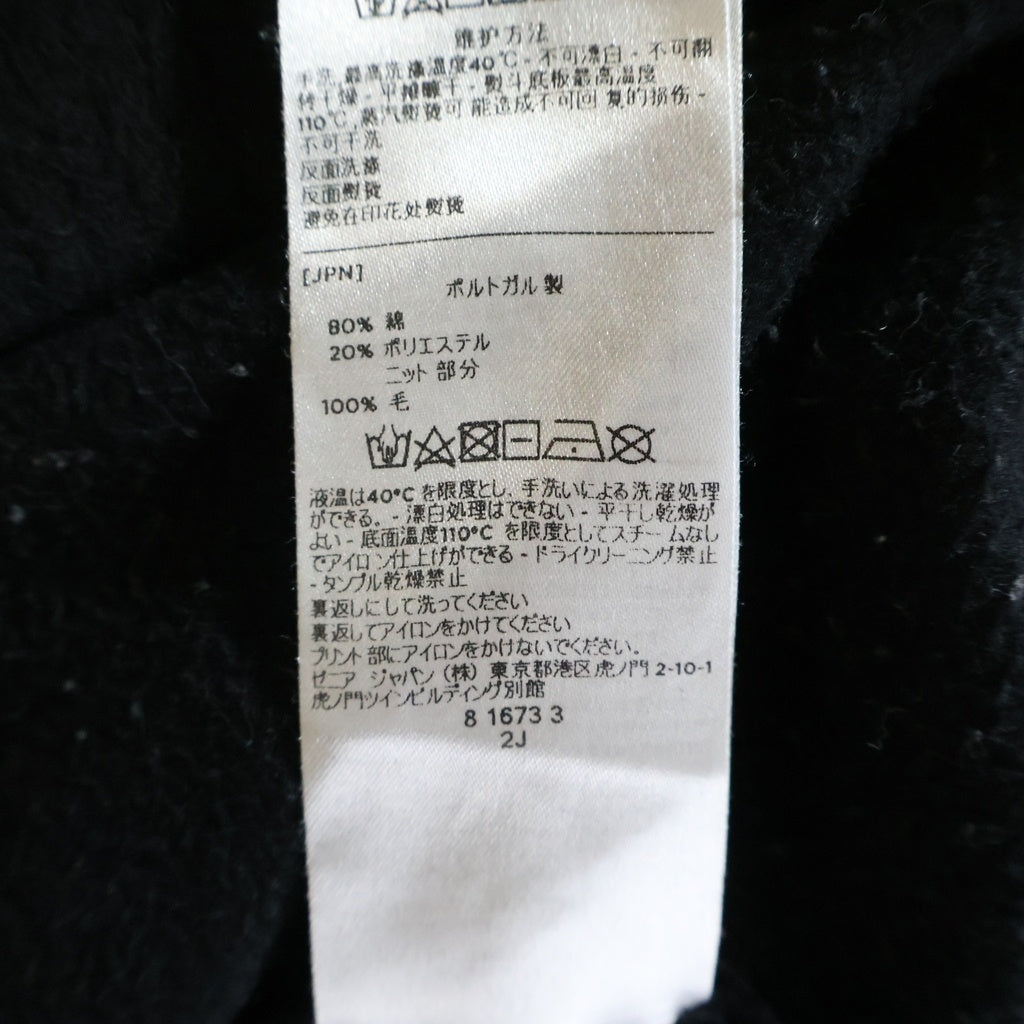 FEAR OF GOD ESSENTIALS(フィアオブゴッド エッセンシャルズ) × ZEGNA ゼニア フロントフェルト クルーネック 長袖スウェット トレーナー ブラック