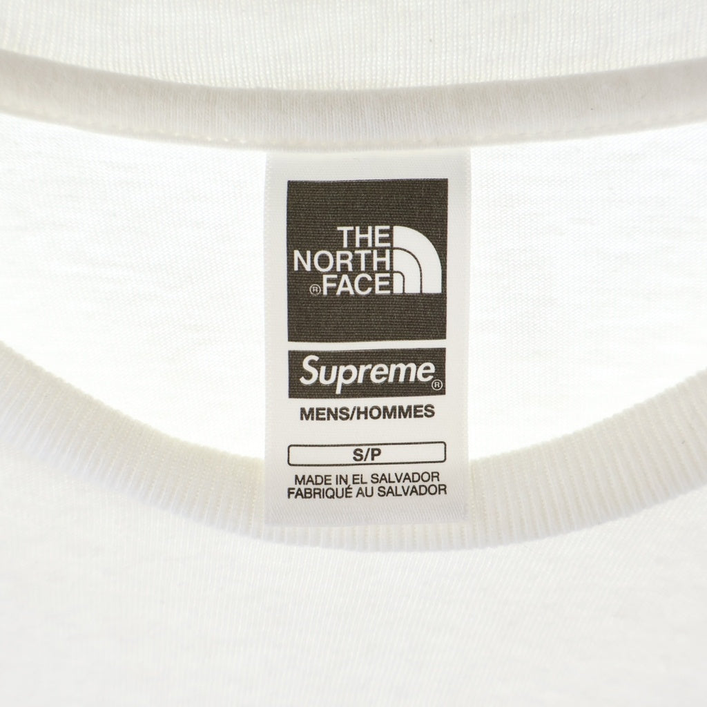 SUPREME(シュプリーム) 23SS ×THE NORTH FACE Printed Pocket Tee ザノースフェイス プリントポケット クルーネック半袖Tシャツ ショートスリーブカットソー ホワイト NF0A84OZFN4