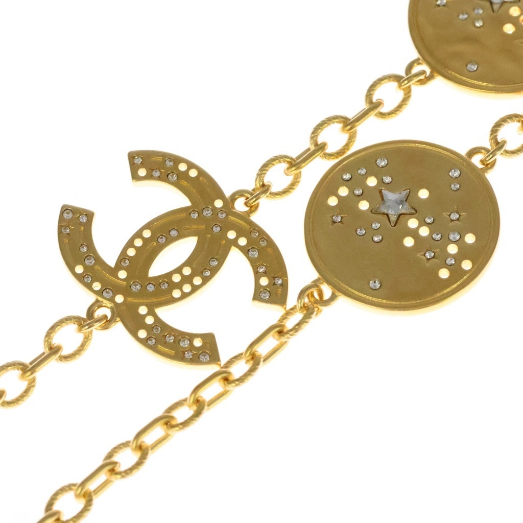 CHANEL(シャネル) ココマーク B24K ラインストーン チェーン ロングネックレス ゴールド