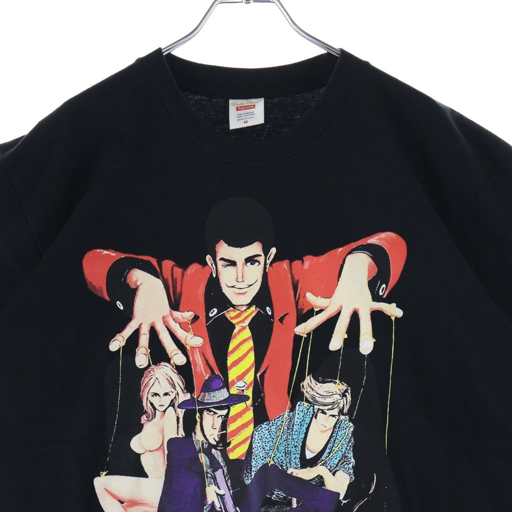 SUPREME(シュプリーム) 23SS ×UNDERCOVER Lupin Tee アンダーカバー フロント ルパン三世 プリント 半袖Tシャツ カットソー ブラック