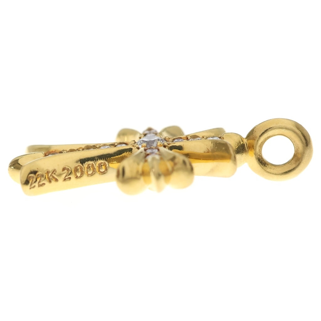 CHROME HEARTS(クロムハーツ) 22K TNY CRSF P/DIA タイニーファットクロス PAVEダイヤ ペンダントトップ ゴールドBCA033