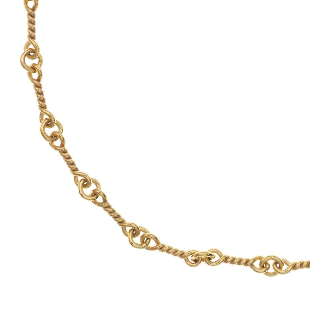 CHROME HEARTS(クロムハーツ) 22K NECKCHAIN T18 ツイストチェーンネックレス 18inch ゴールドBCA014