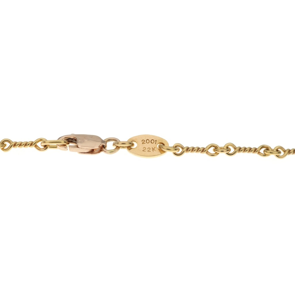 CHROME HEARTS(クロムハーツ) 22K NECKCHAIN T18 ツイストチェーンネックレス 18inch ゴールドBCA014