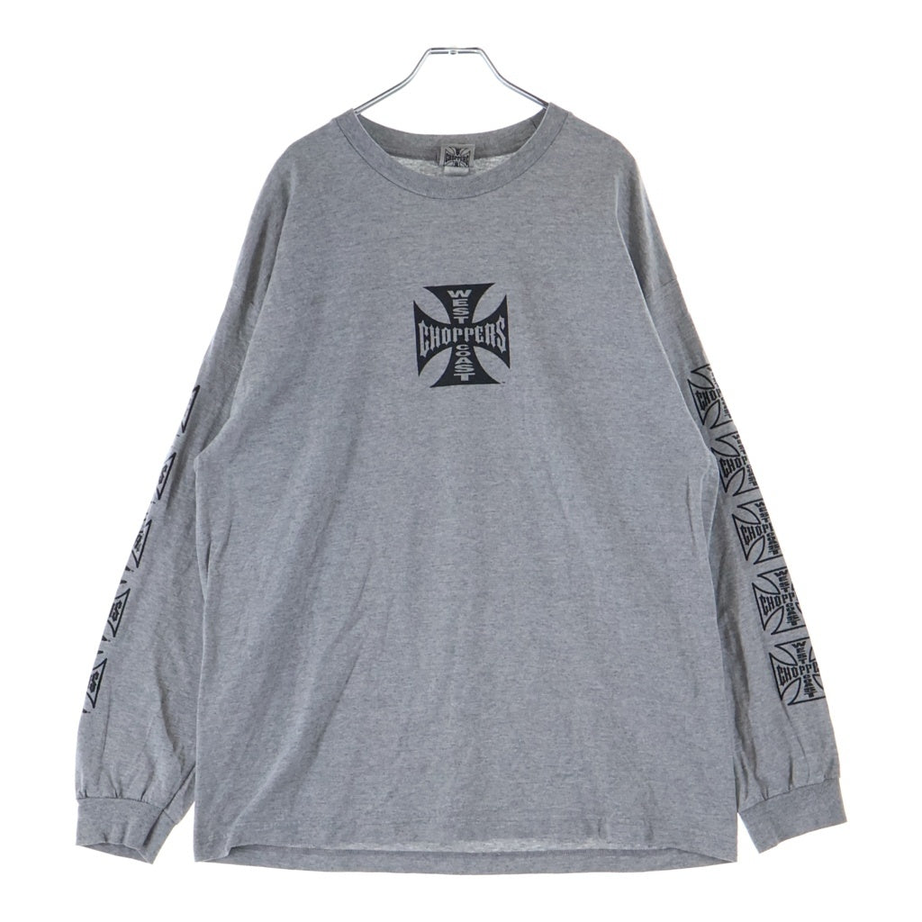 VINTAGE(ヴィンテージ) west coast choppers アイアンクロス 長袖 クルーネック カットソー グレー