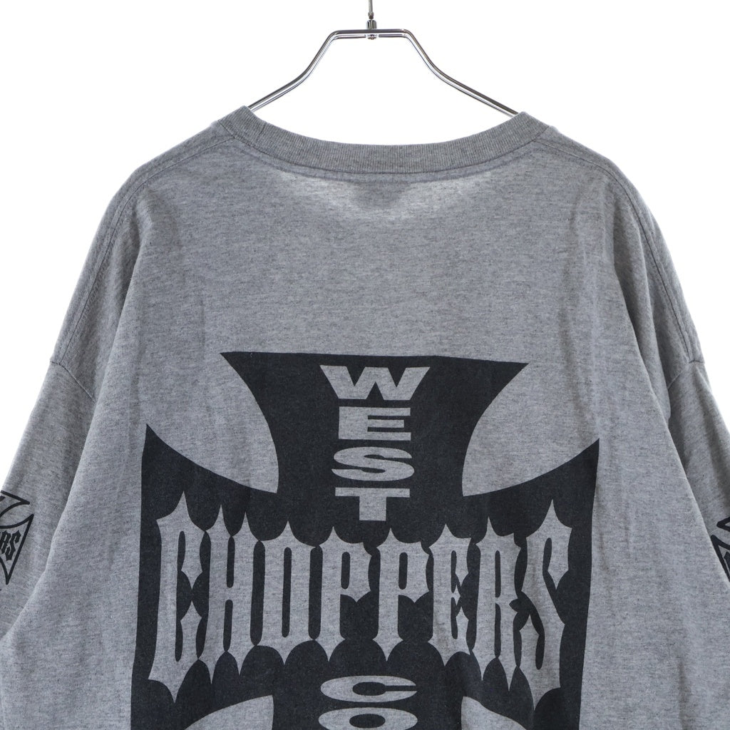 VINTAGE(ヴィンテージ) west coast choppers アイアンクロス 長袖 クルーネック カットソー グレー