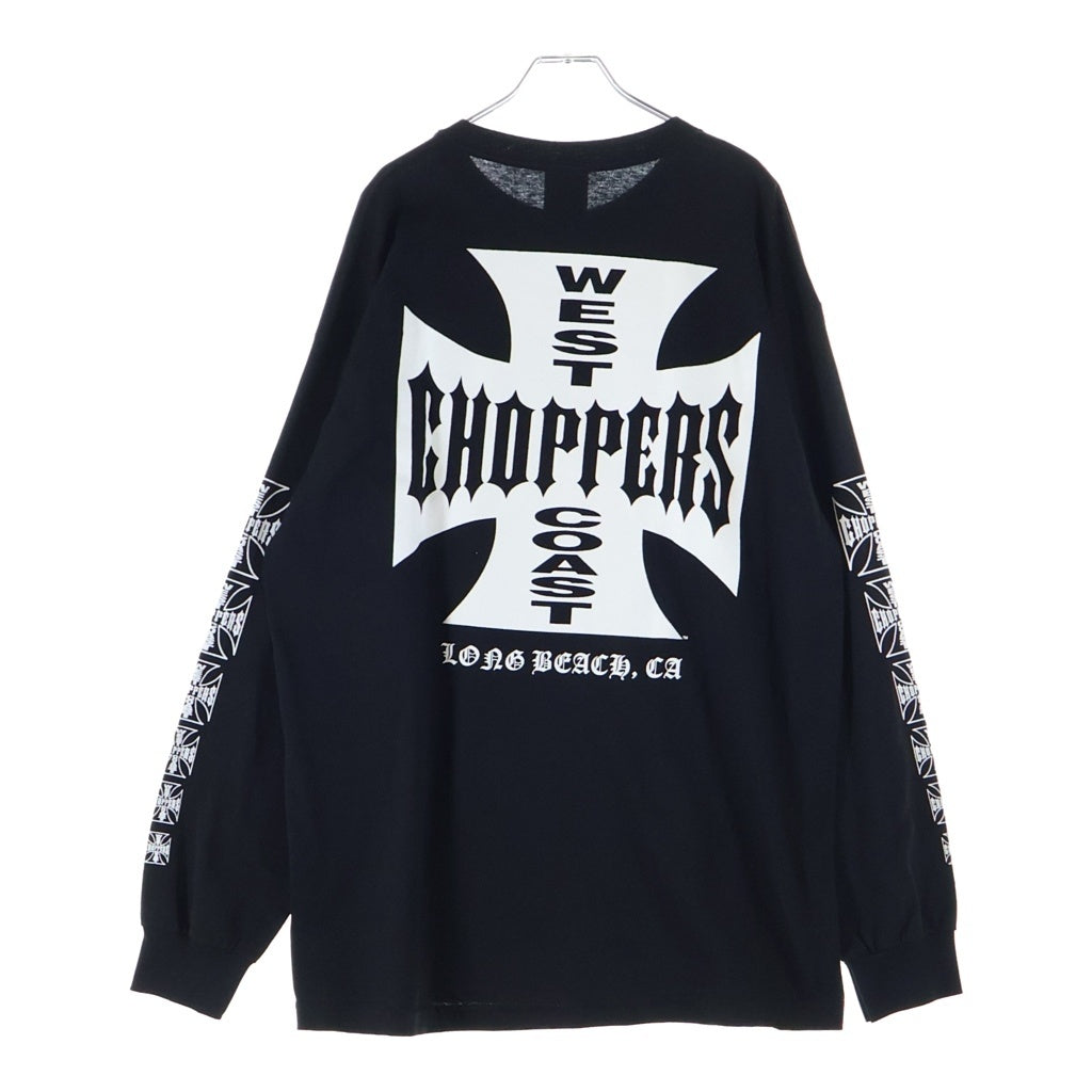 VINTAGE(ヴィンテージ) West Coast Choppers L/S Tee ウエストコーストチョッパーズ アイアンクロス 袖ロゴ 長袖Tシャツ カットソー ブラック -
