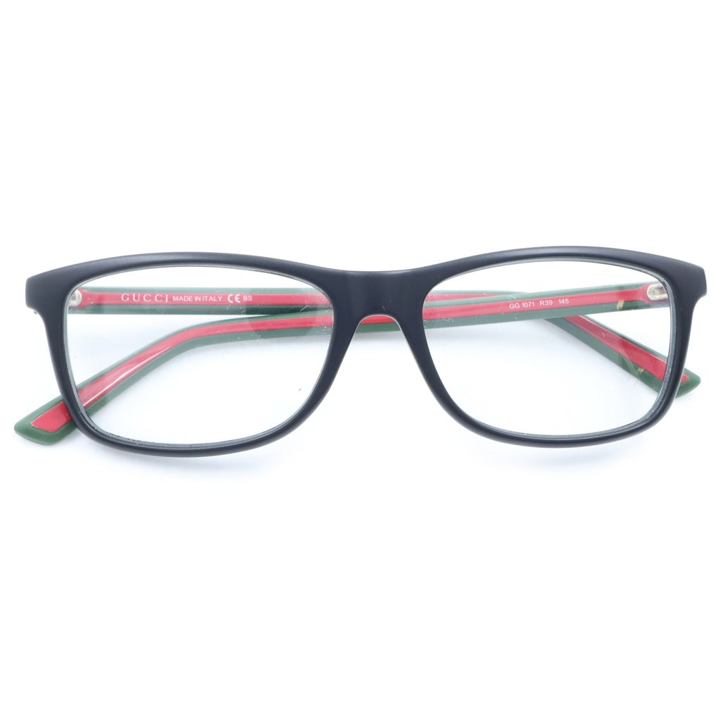 GUCCI(グッチ) シェリーラインテンプル スクエアフレーム アイウェア 眼鏡 ブラック GG1071 R39
