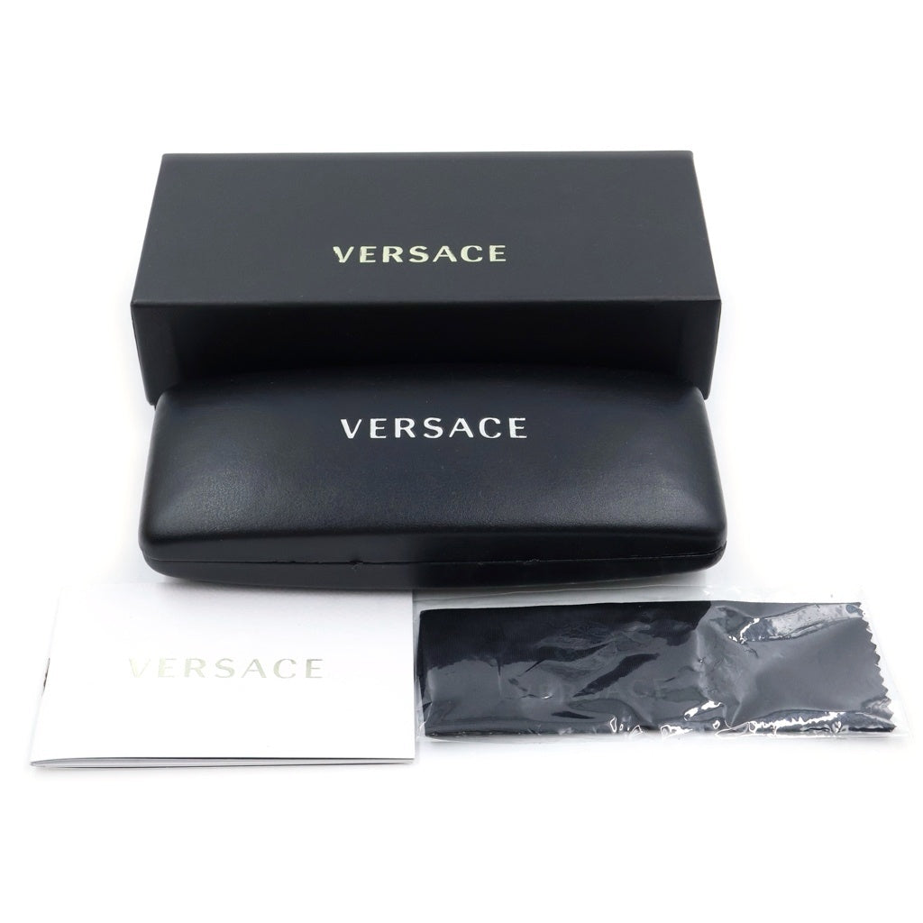 VERSACE(ヴェルサーチ) テンプルロゴ スクエアフレーム アイウェア 眼鏡 メガネ ブラック 3116 GB1