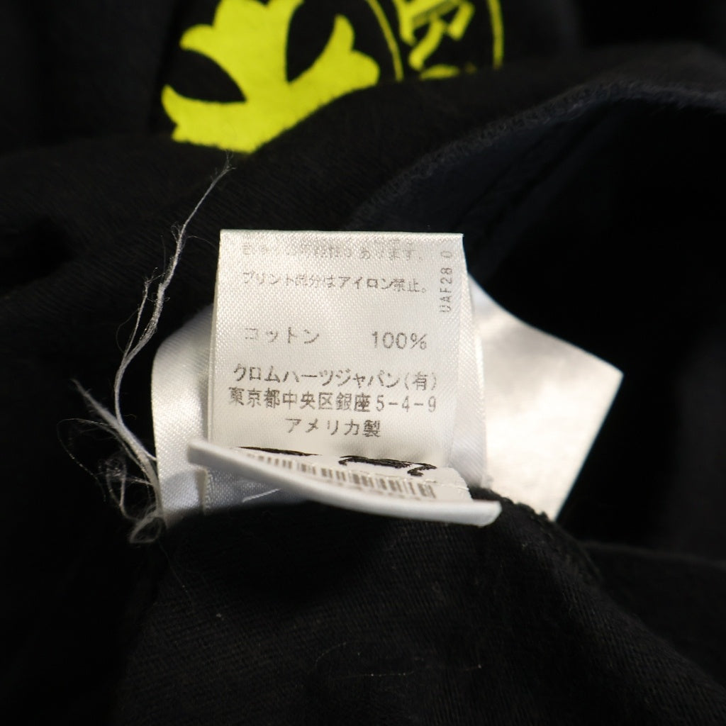CHROME HEARTS(クロムハーツ) オールドイングリッシュ 袖フローラル 長袖 クルーネック カットソー ブラック/イエロー