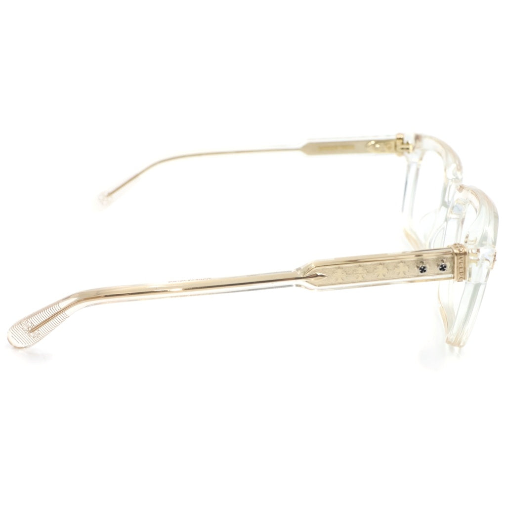 CHROME HEARTS(クロムハーツ) AMBIDIXTROUS CHプラステンプル スクエアクリアフレーム アイウェア 眼鏡 クリア/ゴールド