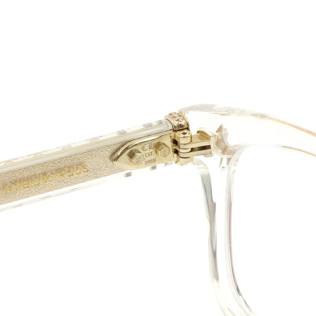 CHROME HEARTS(クロムハーツ) AMBIDIXTROUS CHプラステンプル スクエアクリアフレーム アイウェア 眼鏡 クリア/ゴールド