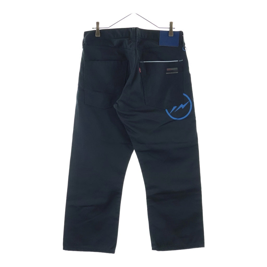 Levi's Fenom(リーバイス フェノム) × Fragment Design サイドジップ付 コットン ストレートパンツ ブラック FMSHT-0007