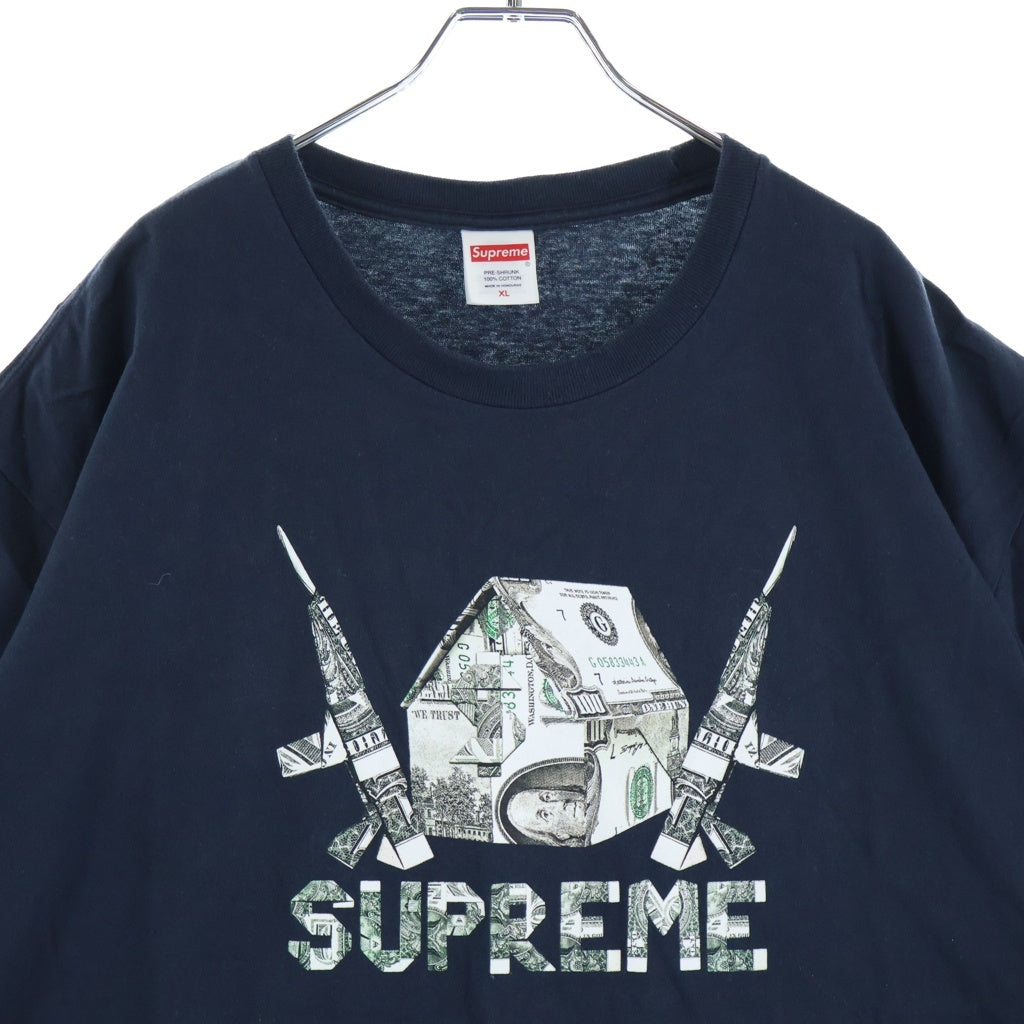 SUPREME(シュプリーム) 26SS Origami Tee フロントロゴ ショートスリーブカットソー 半袖クルーネック ネイビー