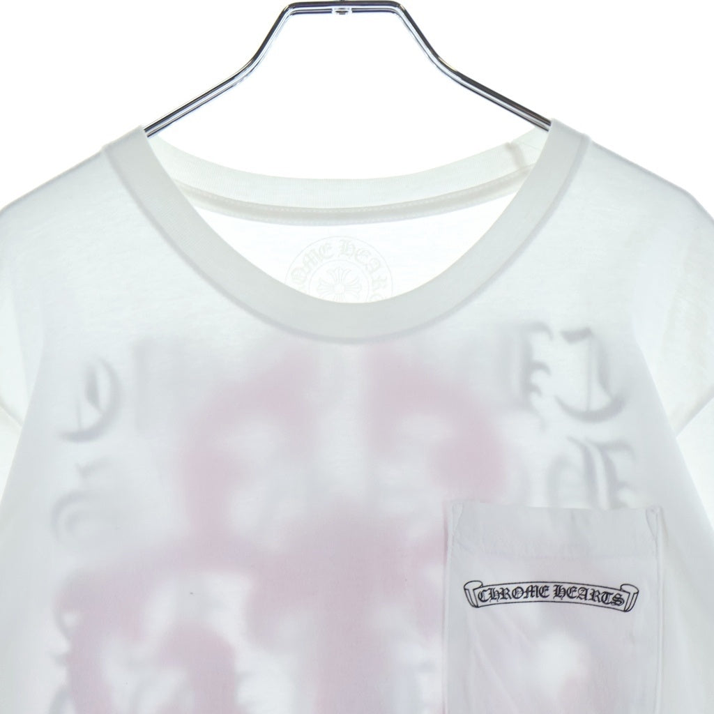 CHROME HEARTS(クロムハーツ) DAGGER EYE CHART L/S TEE ダガー アイチャート ロングスリーブTシャツ アームフローラルプリント クルーネック長袖カットソー ホワイト