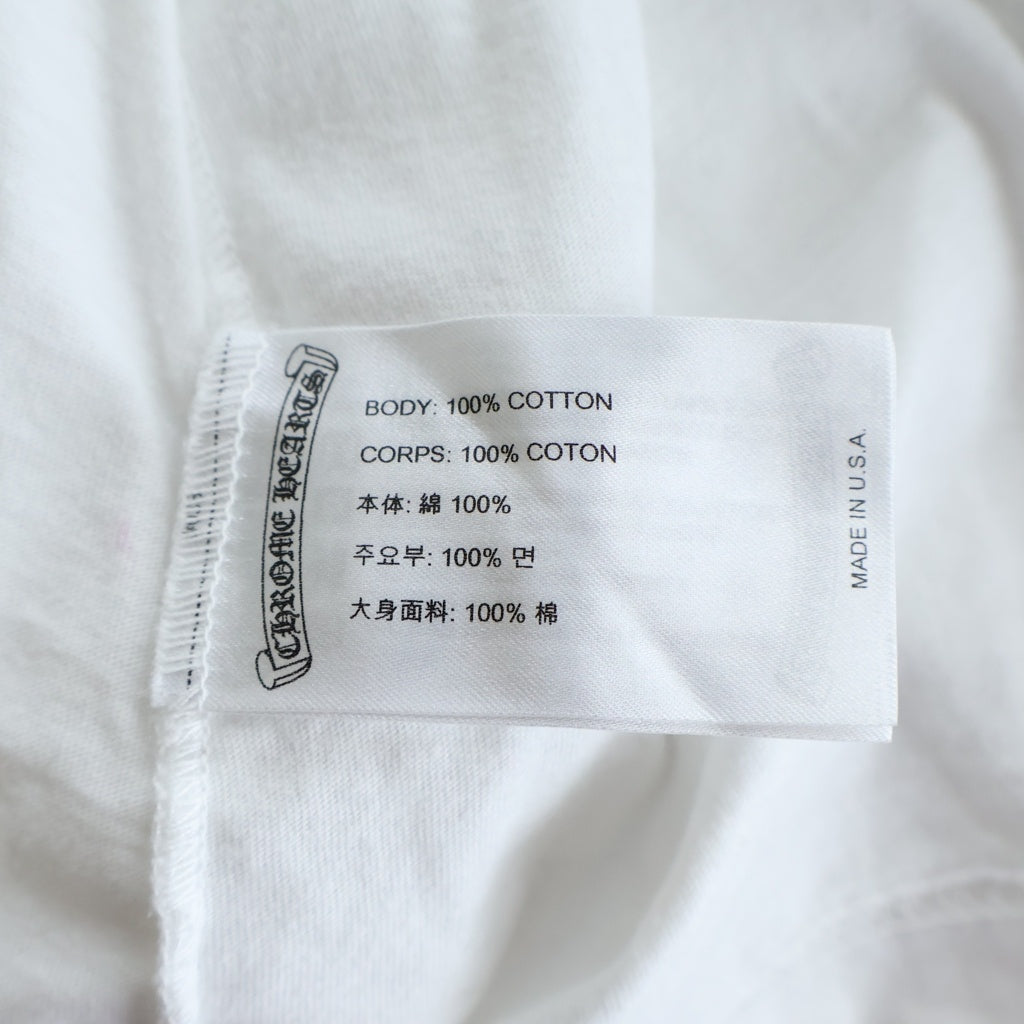 CHROME HEARTS(クロムハーツ) DAGGER EYE CHART L/S TEE ダガー アイチャート ロングスリーブTシャツ アームフローラルプリント クルーネック長袖カットソー ホワイト