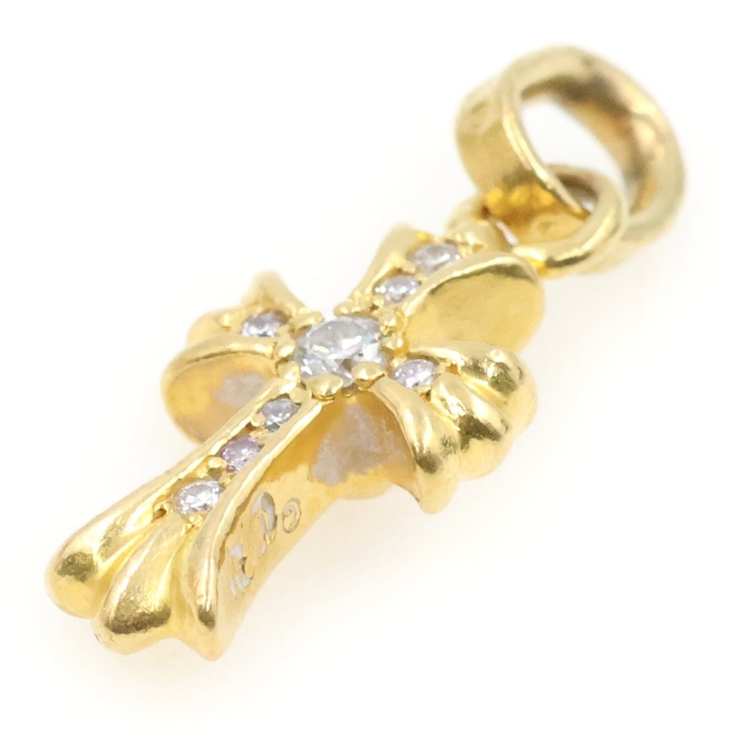 CHROME HEARTS(クロムハーツ) 22K CRS BBYFAT P DMND ベイビーファット PAVEダイヤ チャーム ゴールドネックレストップ ゴールド