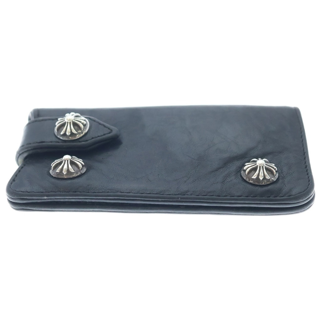 CHROME HEARTS(クロムハーツ) KEY CASE キーケース クロスボールボタン ソフトレザーキーケース ブラック