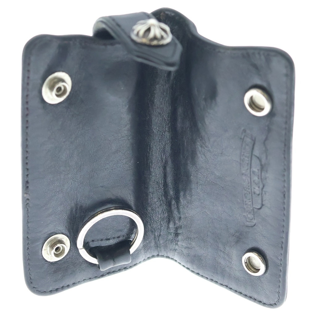 CHROME HEARTS(クロムハーツ) KEY CASE キーケース クロスボールボタン ソフトレザーキーケース ブラック