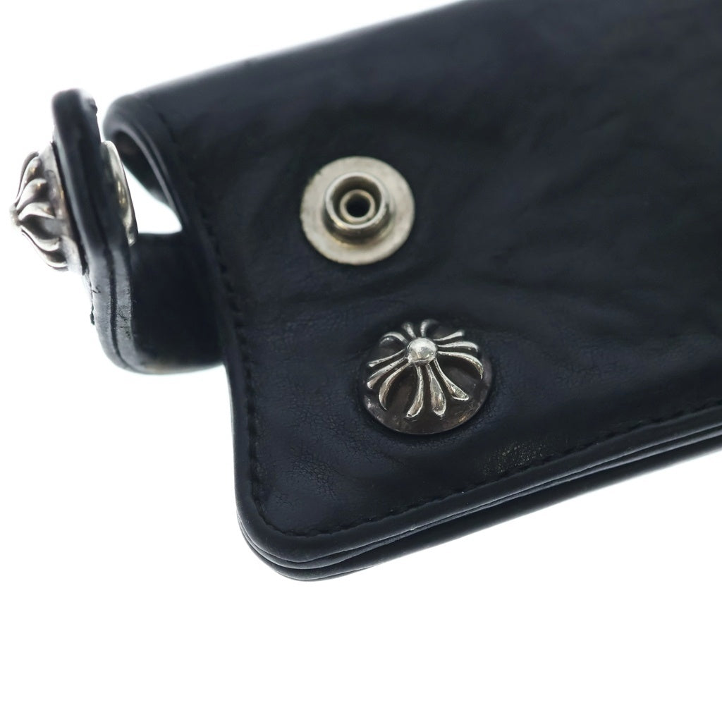 CHROME HEARTS(クロムハーツ) KEY CASE キーケース クロスボールボタン ソフトレザーキーケース ブラック