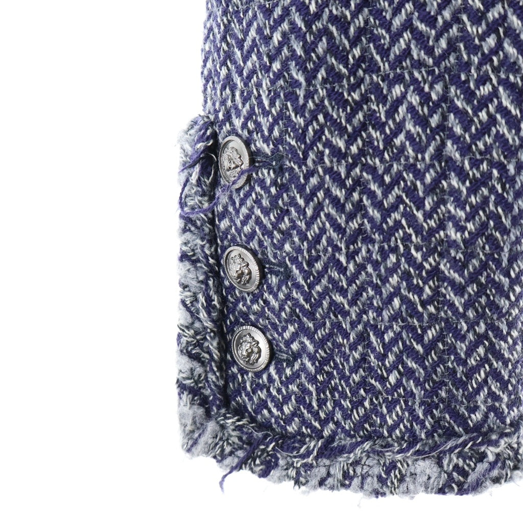 CHANEL(シャネル) ヘリンボーン ライオンボタン ウールジャケット ネイビー P33858V24330 レディース