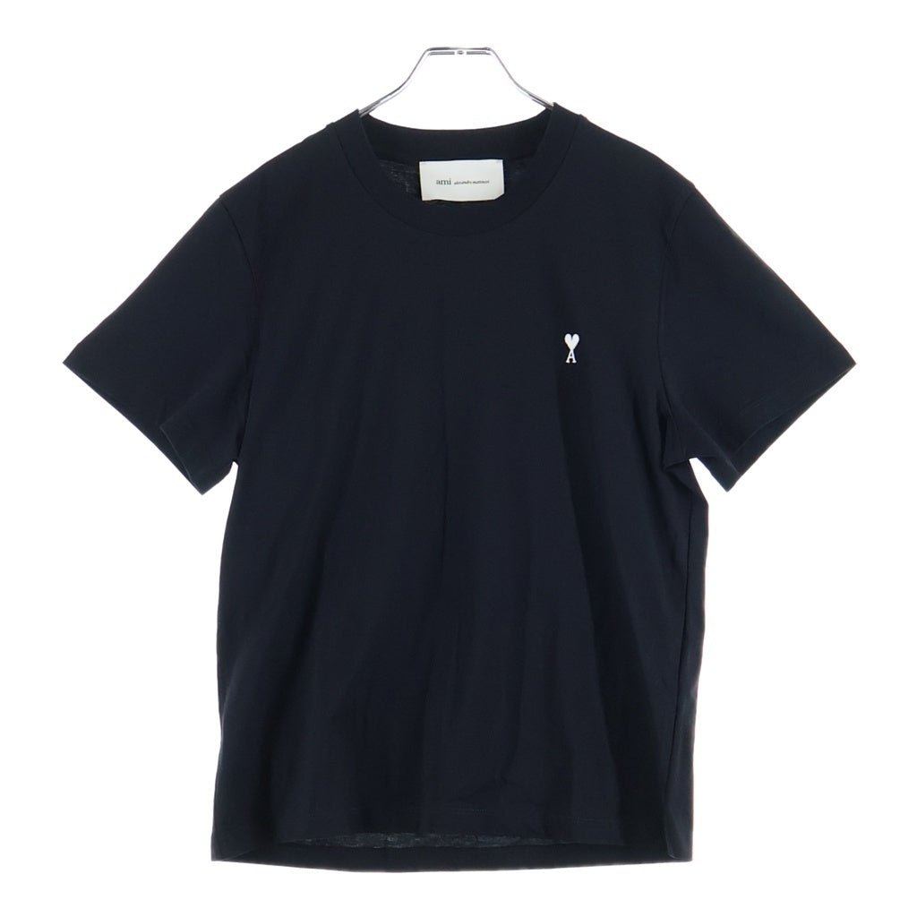AMI Alexandre Mattiussi(アミアレクサンドルマテュッシ) T-Shirt ハートロゴ刺繍 クルーネックカットソー Tシャツ ブラック FTS347.724