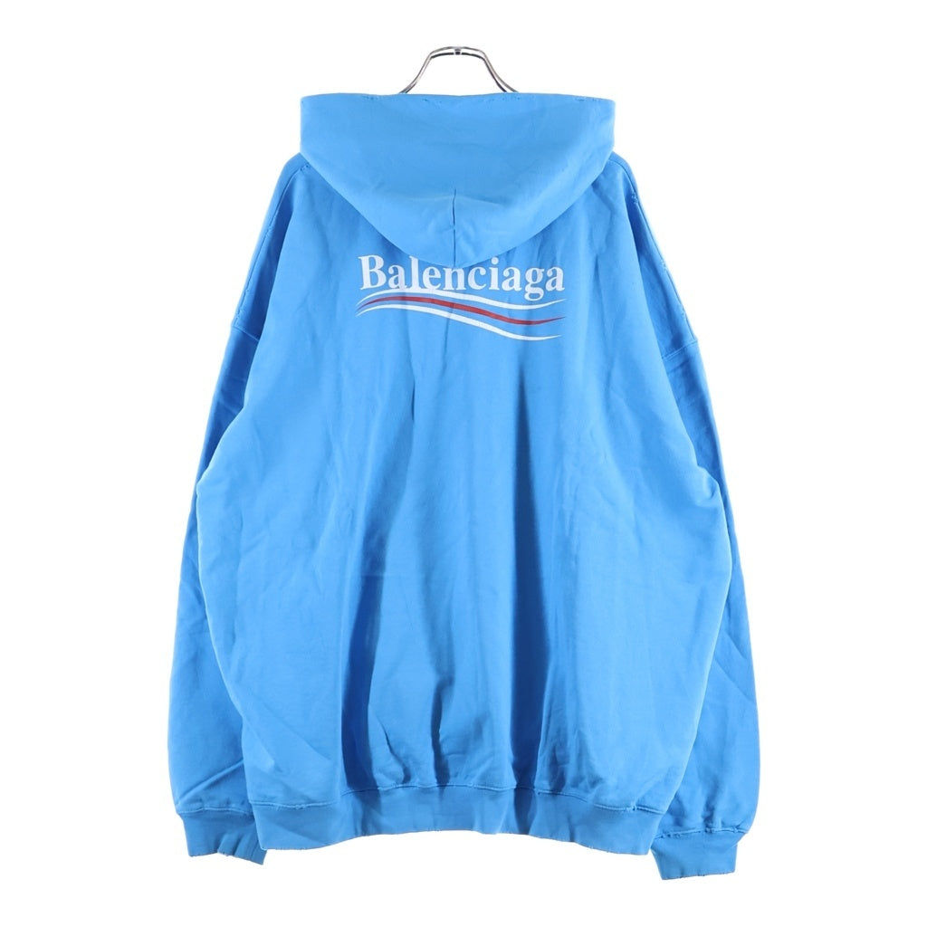 BALENCIAGA(バレンシアガ) Political Campaign Large Fit Hoodie キャンペーンロゴ オーバーサイズ プルオーバーパーカー フーディー ブルー 620973 TNVG6