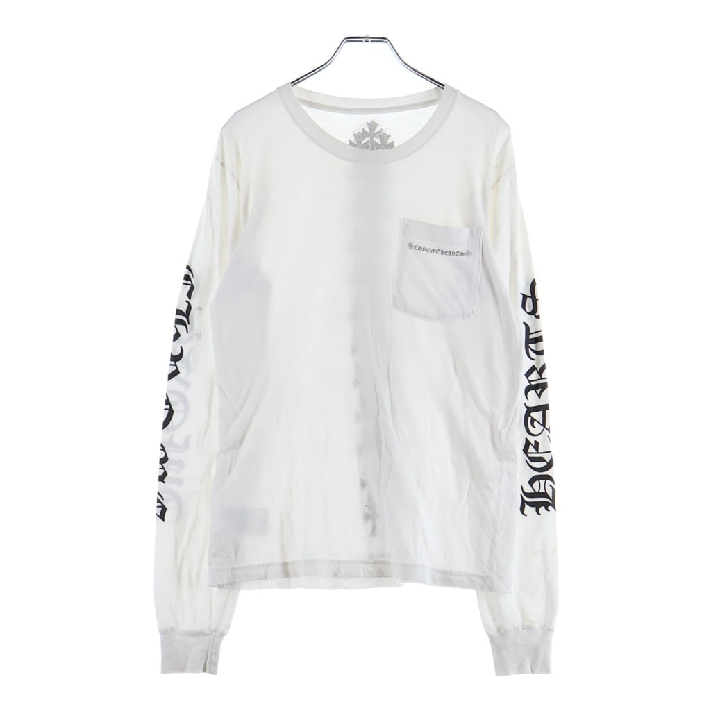 CHROME HEARTS(クロムハーツ) Cemetery Cross Tire Track L/S Tee セメタリークロスタイヤトラック 長袖 クルーネック カットソー ホワイト