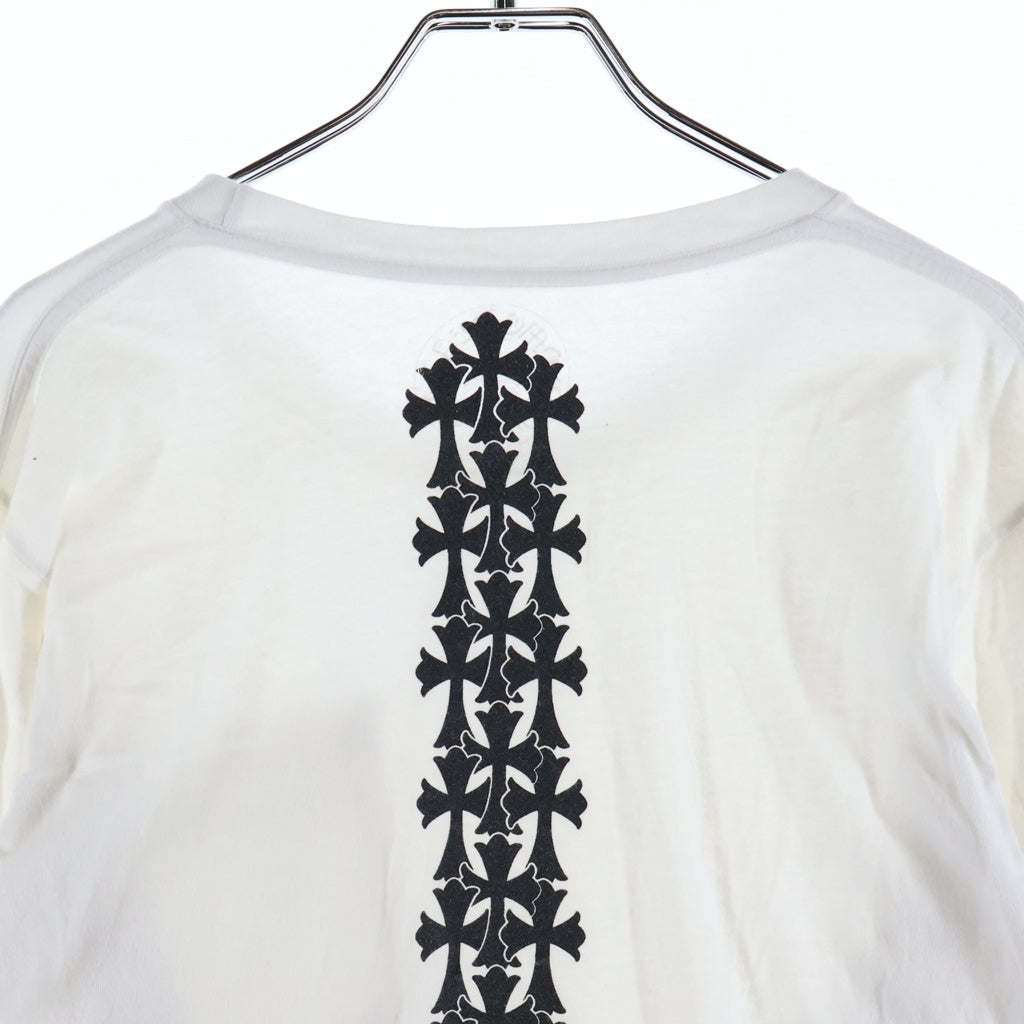 CHROME HEARTS(クロムハーツ) Cemetery Cross Tire Track L/S Tee セメタリークロスタイヤトラック 長袖 クルーネック カットソー ホワイト