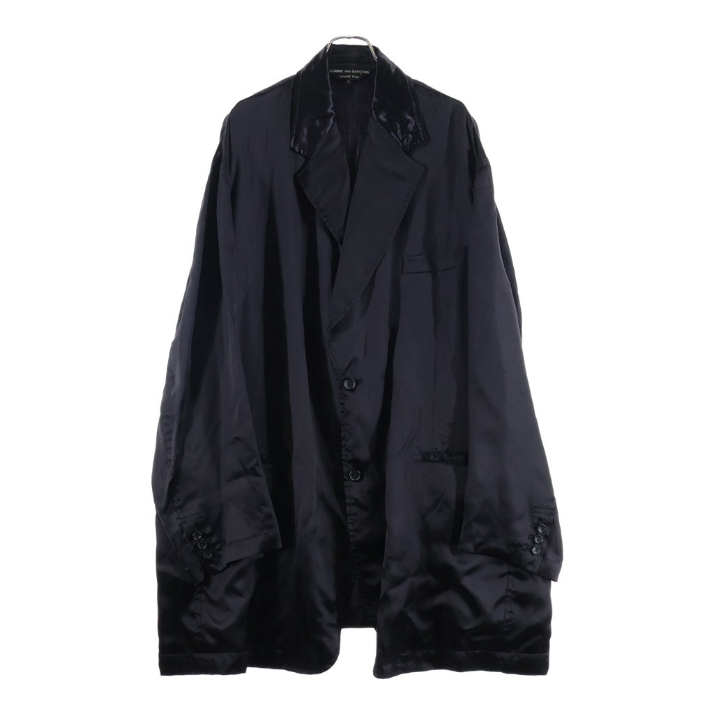 COMME des GARCONS HOMME PLUS(コムデギャルソンオムプリュス) 22SS oversized cupro blazer 花の存在 バックプリントオーバーサイズジャケット ブラック PI-J052