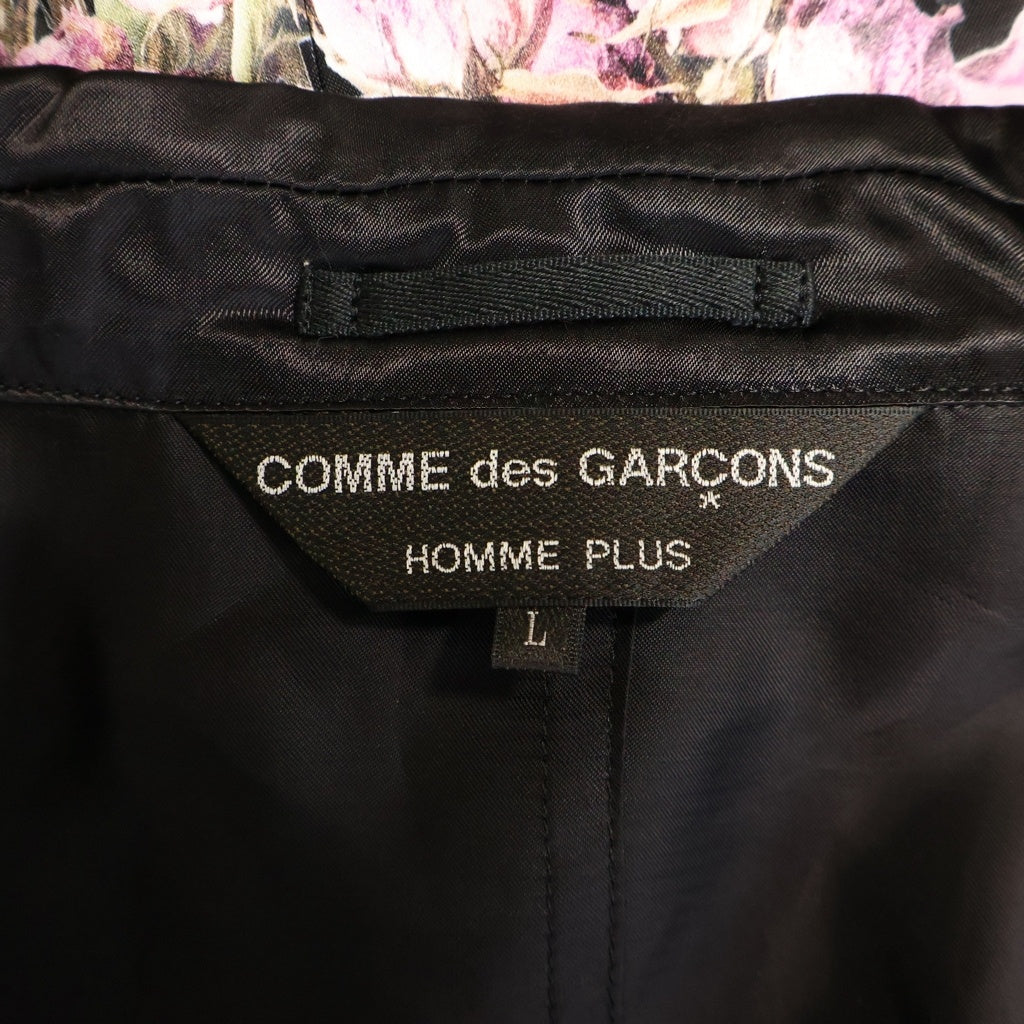 COMME des GARCONS HOMME PLUS(コムデギャルソンオムプリュス) 22SS oversized cupro blazer 花の存在 バックプリントオーバーサイズジャケット ブラック PI-J052