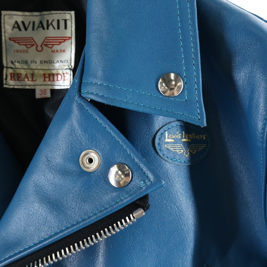 Lewis Leathers(ルイスレザー) CYCLONE 411 サイクロン ホース ハイド ダブルライダース ジャケット ブルー ‐