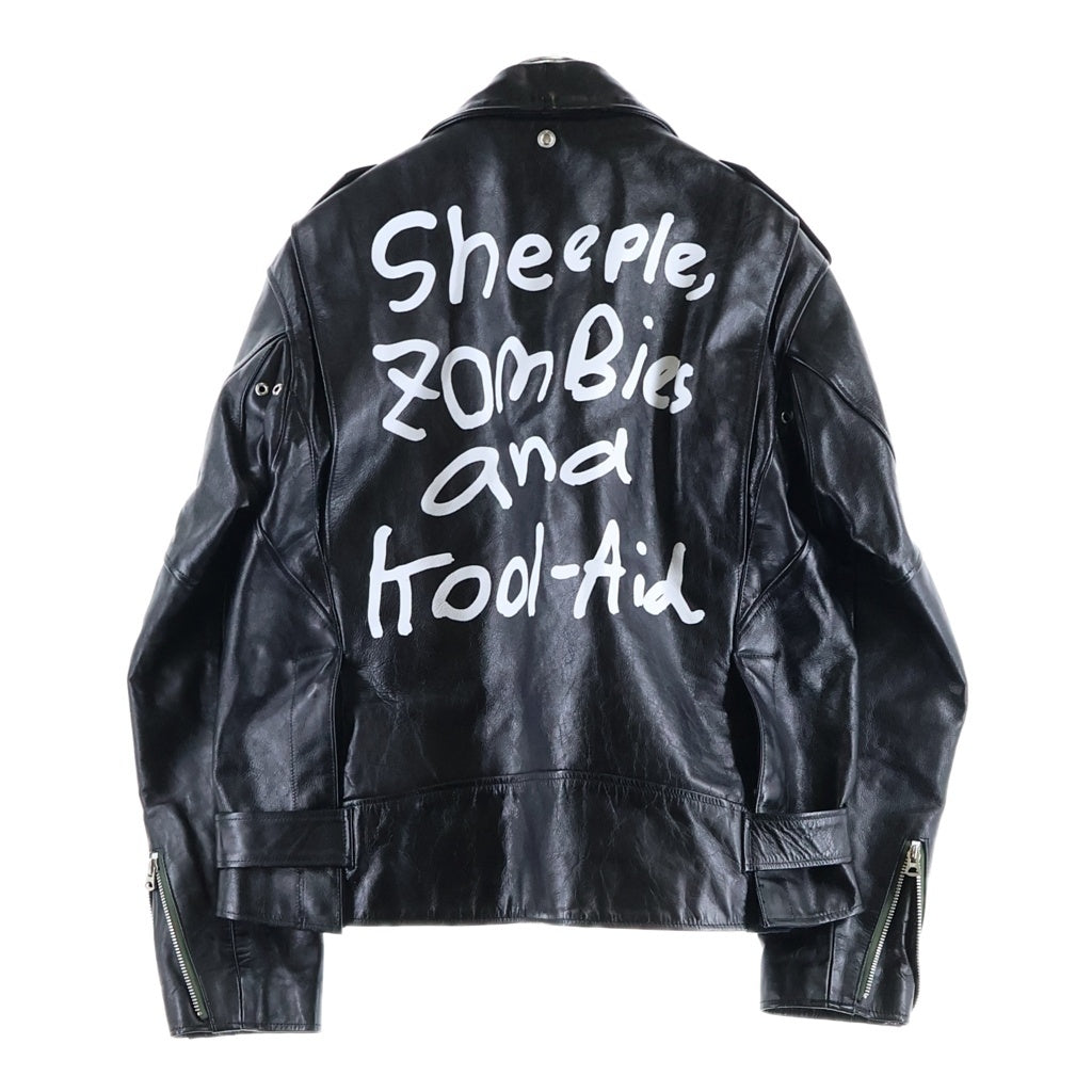 Sacai(サカイ) 22AW ×MADSAKI ×Schott Leather Blouson レザー ダブル ライダース ジャケット ブラック 22-02878M
