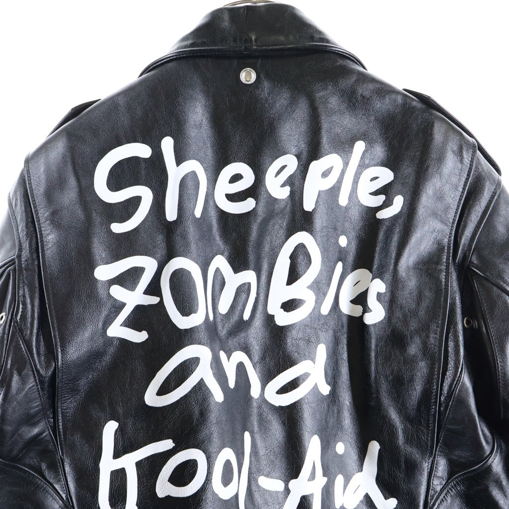 Sacai(サカイ) 22AW ×MADSAKI ×Schott Leather Blouson レザー ダブル ライダース ジャケット ブラック 22-02878M
