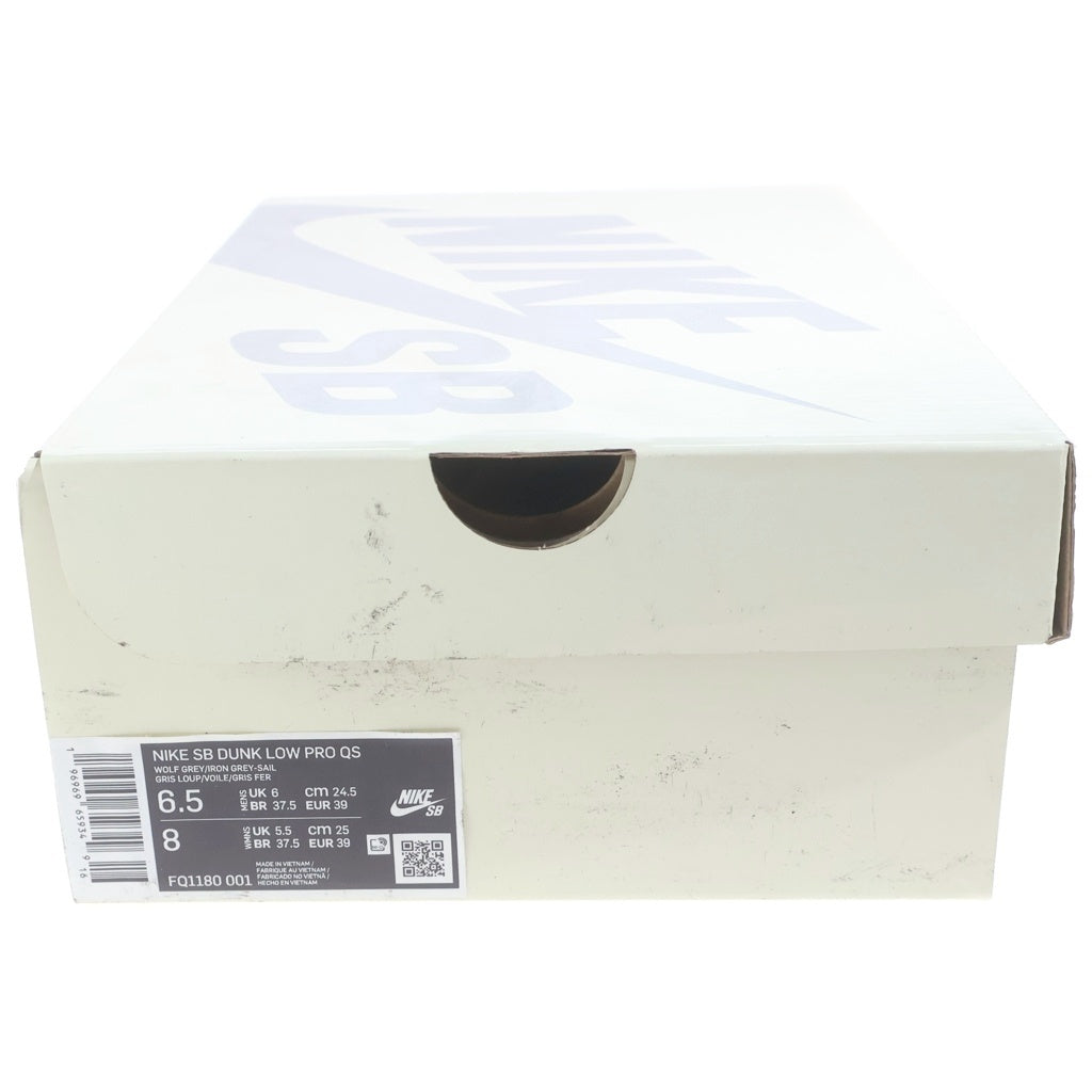 NIKE(ナイキ) ×YUTO HORIGOME DUNK LOW PRO QS FQ1180-001 堀米雄斗 ダンク プロ クイックストライク ローカットスニーカー ホワイト/グレー US6.5/24.5cm レディース