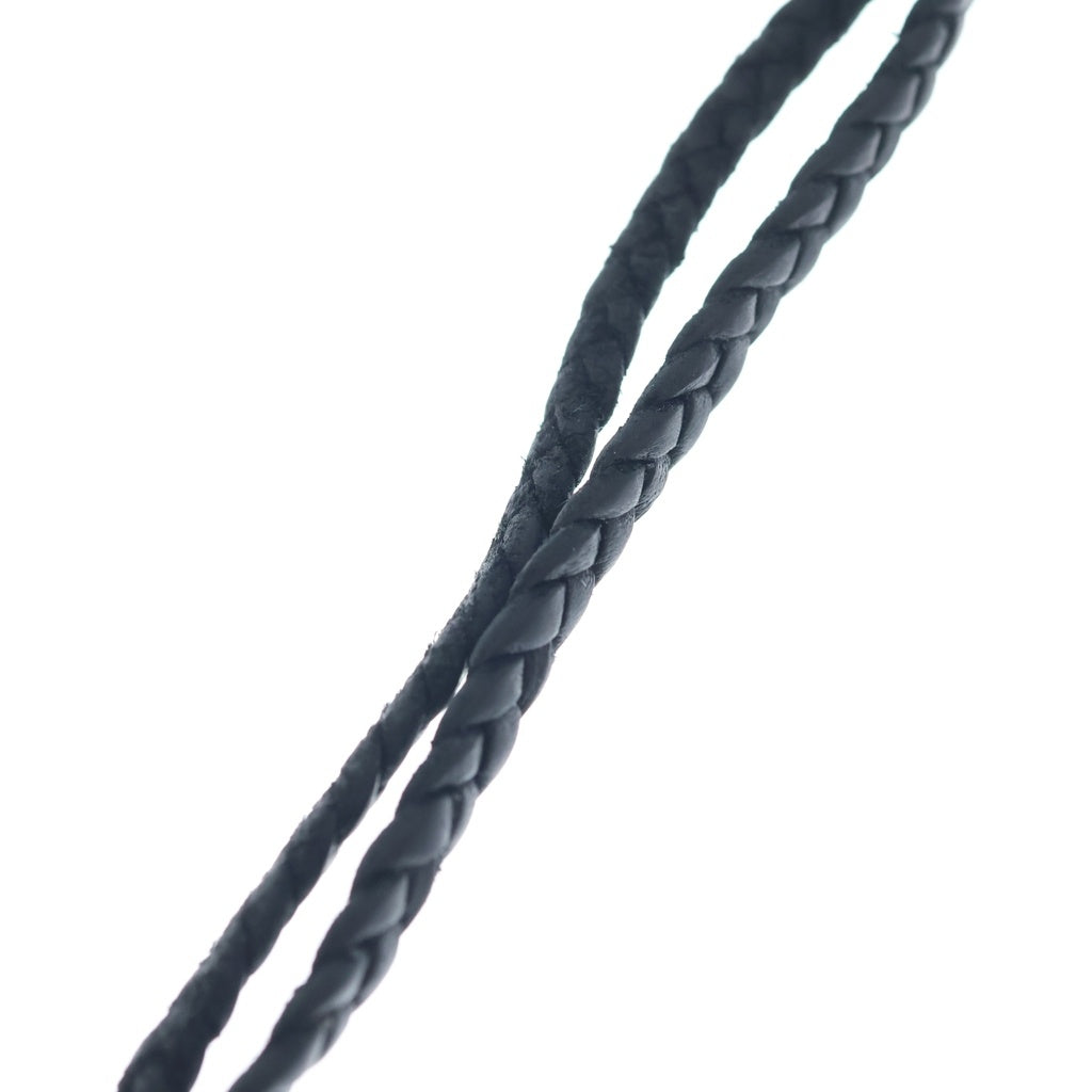 CHROME HEARTS(クロムハーツ) CH CRS SML CL スモールCHクロス クリンプト レザーブレイド ネックレス シルバー/ブラック BCA217 ‐