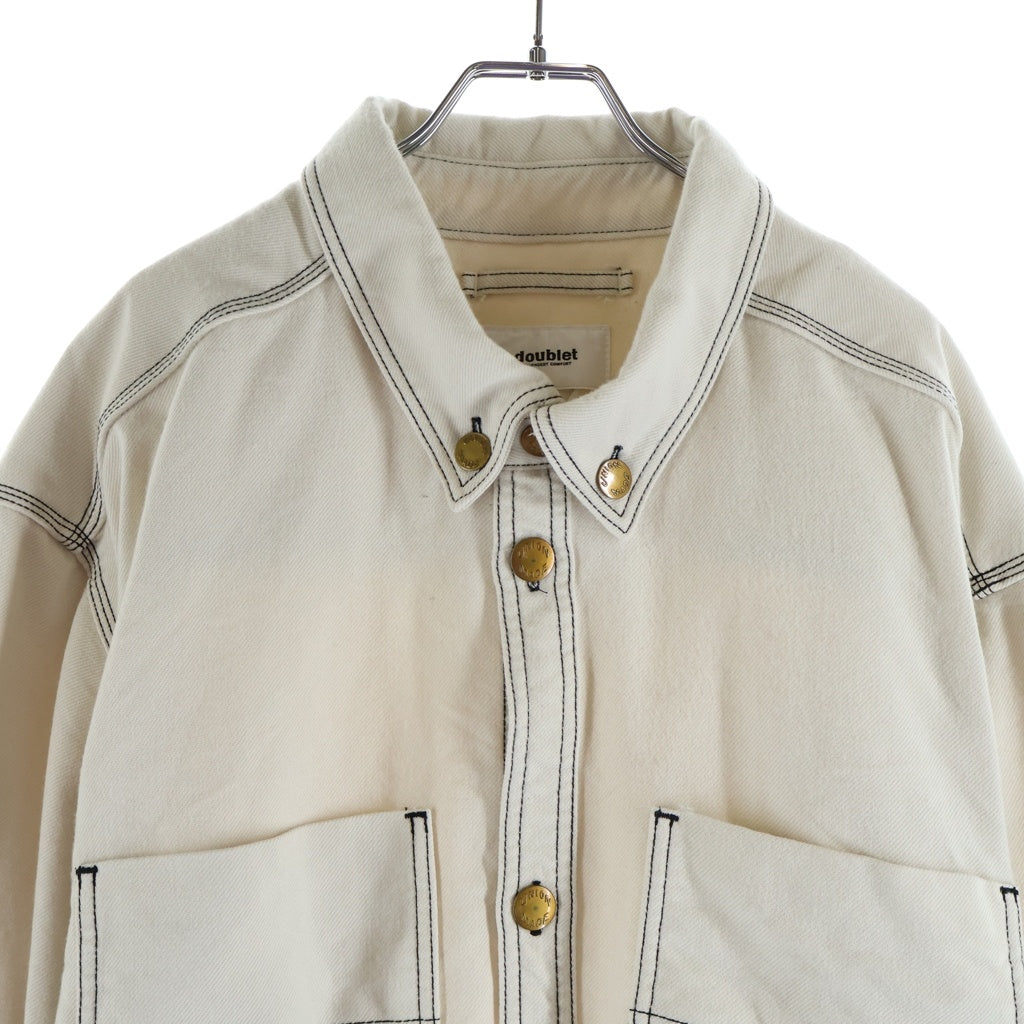 doublet(ダブレット) 20SS Heavy Twill Cut-Off Jacket ヘビーツイル カットオフ ジャケット ウール アイボリー 20SS08BL98