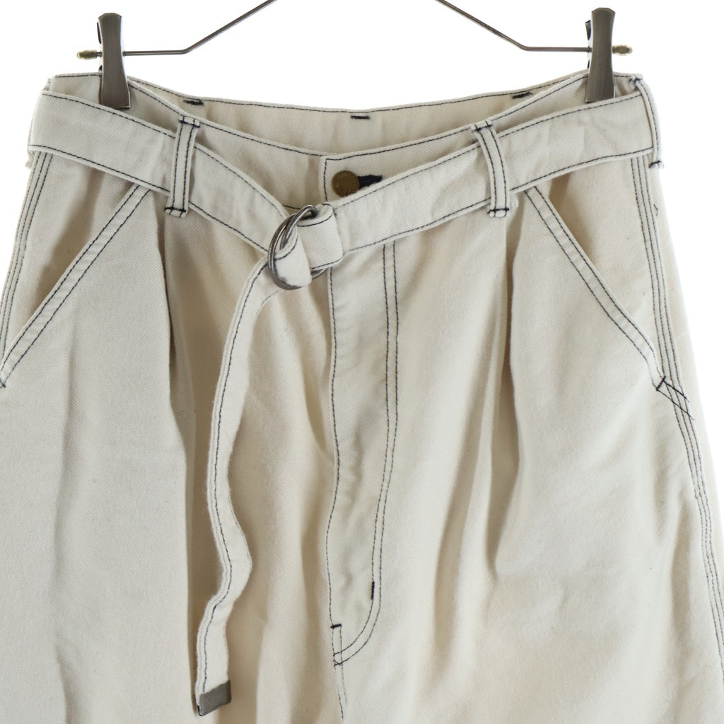 doublet(ダブレット) 20SS Heavy Twill High Waist WideTapered Trouders ヘビーツイル ハイウエスト ワイドテーパード トラウザーズ パンツ ウール アイボリー 20SS08PT118