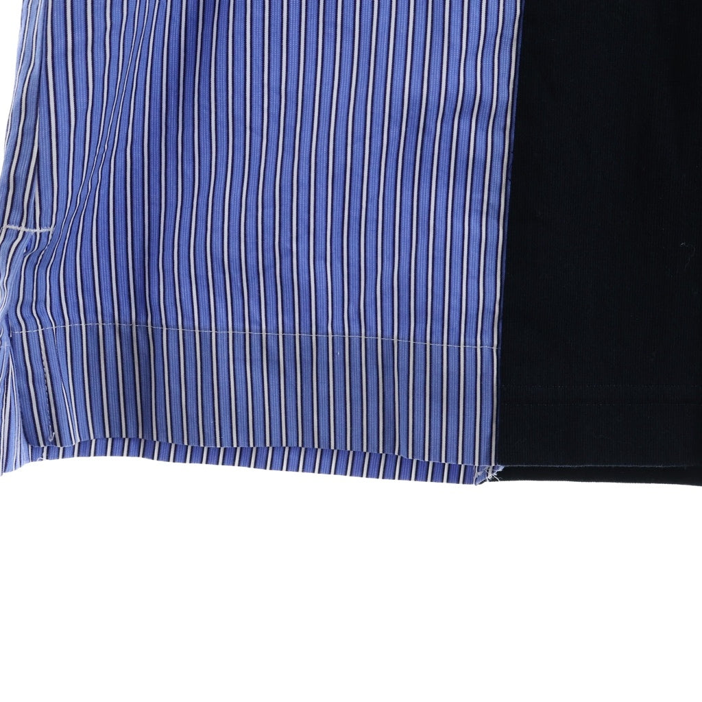 Sacai(サカイ) Poplin x Cotton Jersey T-Shirt ポプリン × コットンジャージー 半袖 クルーネック Tシャツ ブラック 25-03783M