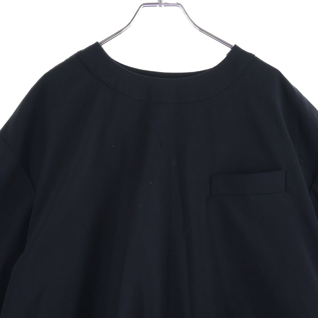 Sacai(サカイ) ショルダージップ ムネポケット オーバーサイズ プルオーバー クルーネックシャツ ブラック 21-02552M