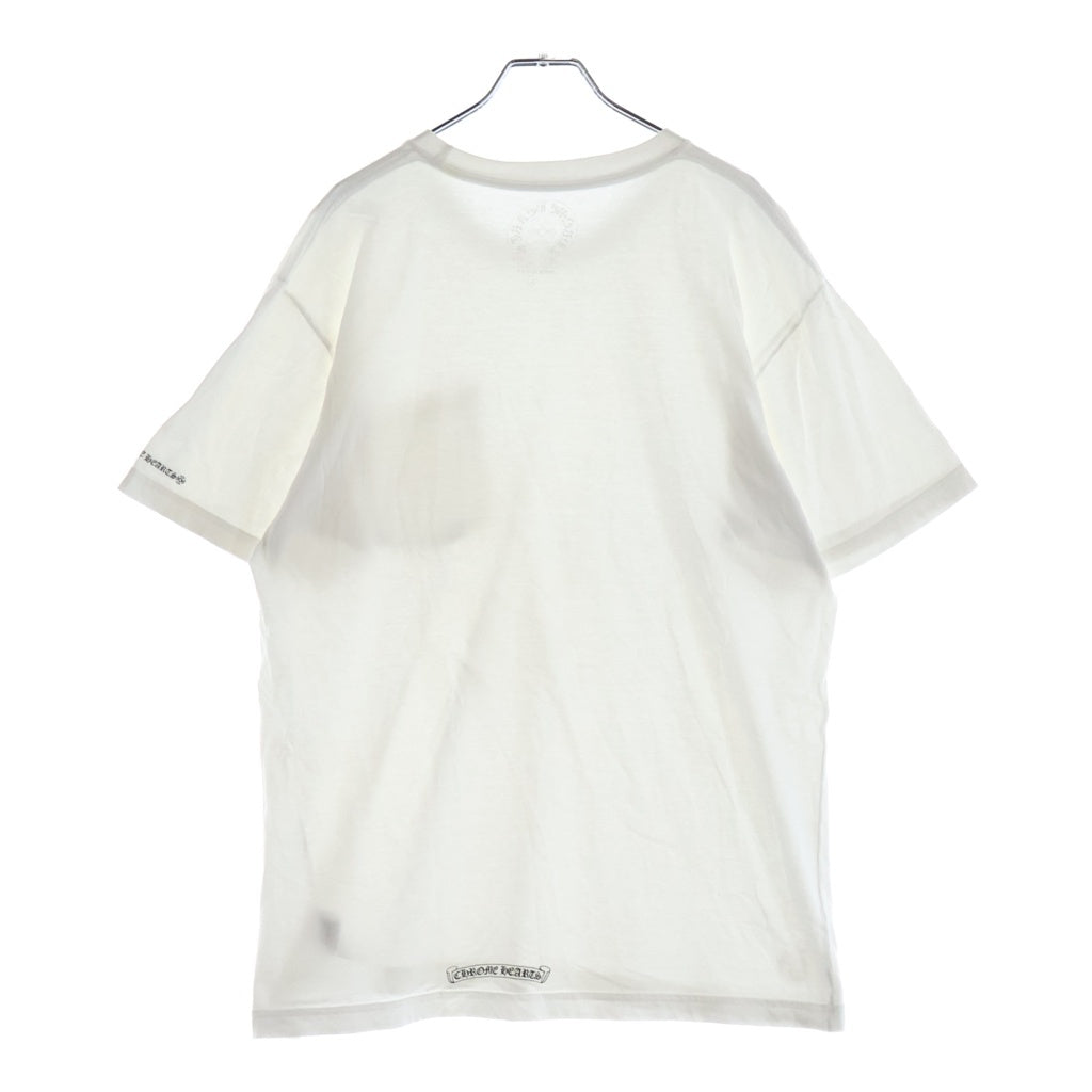 CHROME HEARTS(クロムハーツ) CH S/S NECK LOGO ネックロゴプリント 半袖Tシャツ ホワイト