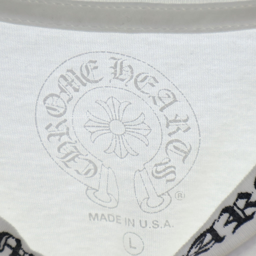 CHROME HEARTS(クロムハーツ) CH S/S NECK LOGO ネックロゴプリント 半袖Tシャツ ホワイト