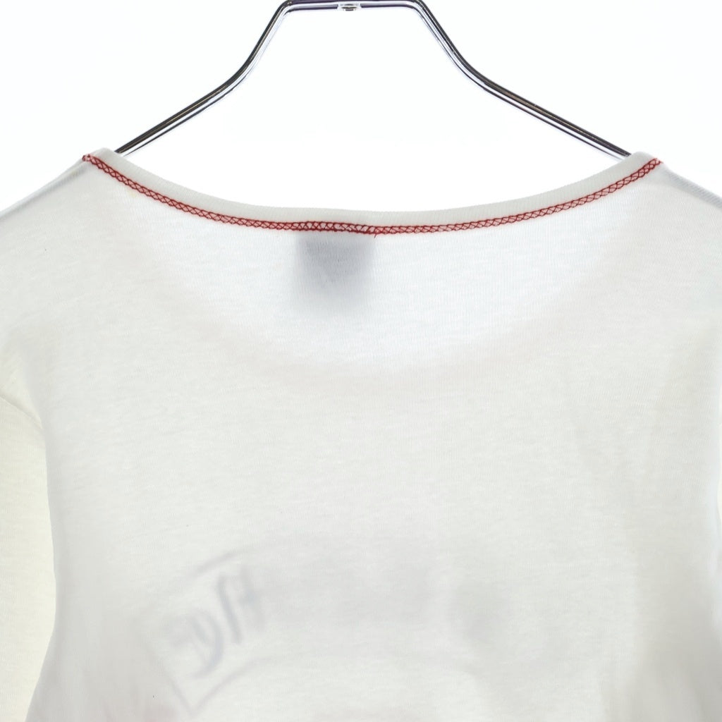 CHROME HEARTS(クロムハーツ) OLD T BAR 袖グラデーションロゴ インサイドアウト 長袖 クルーネック カットソー ホワイト レディース