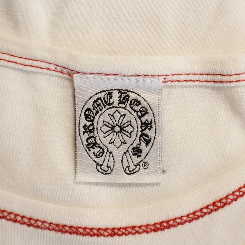 CHROME HEARTS(クロムハーツ) OLD T BAR 袖グラデーションロゴ インサイドアウト 長袖 クルーネック カットソー ホワイト レディース