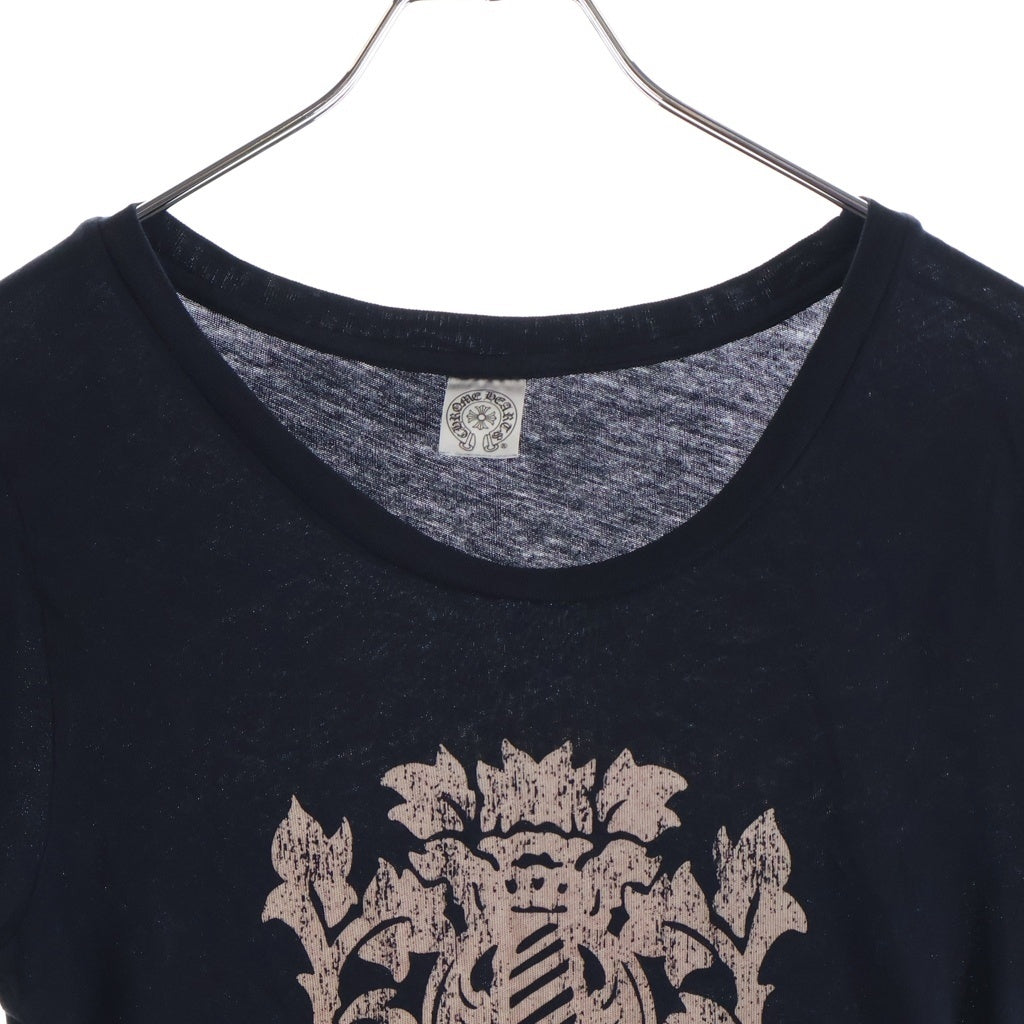 CHROME HEARTS(クロムハーツ) VINE DAGGER ヴァインダガー カットオフ 半袖 クルーネック Tシャツ ブラック レディース